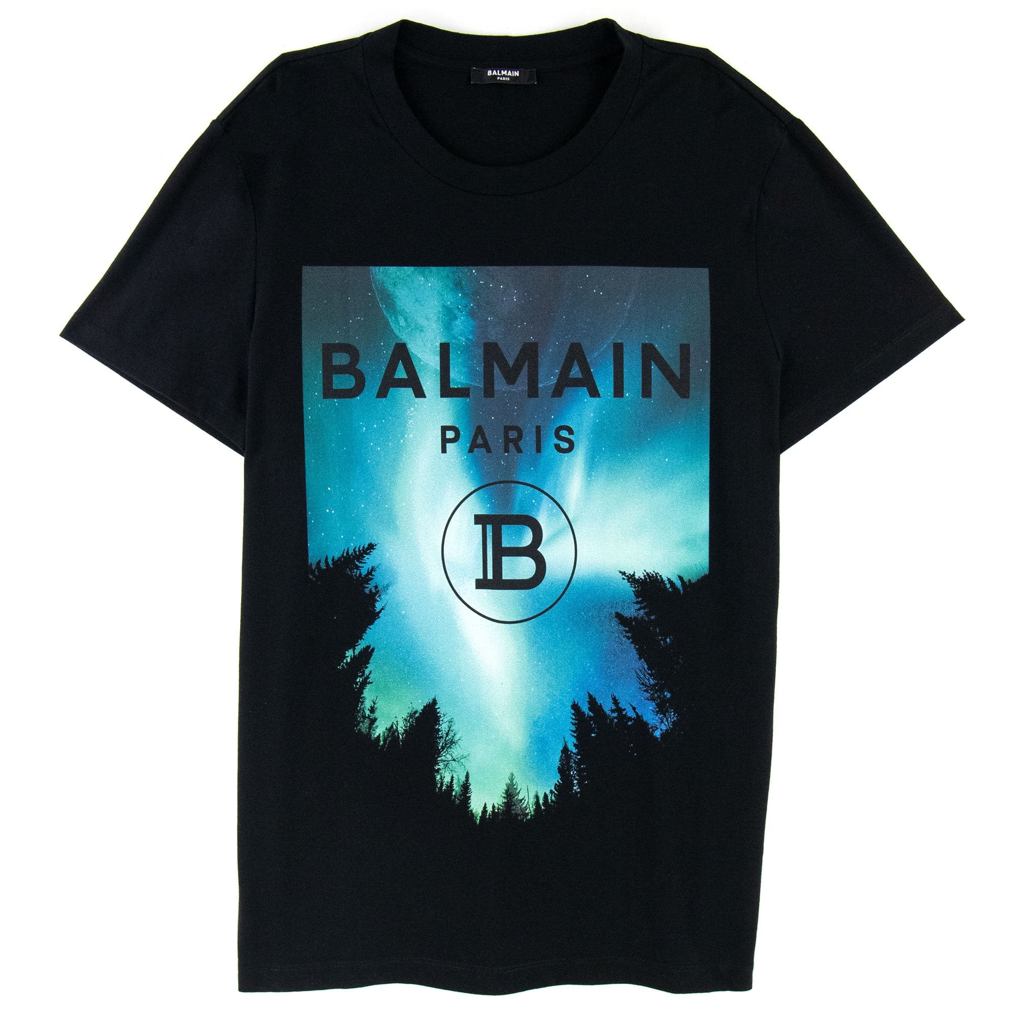 Balmain Moon Print T Shirt Black