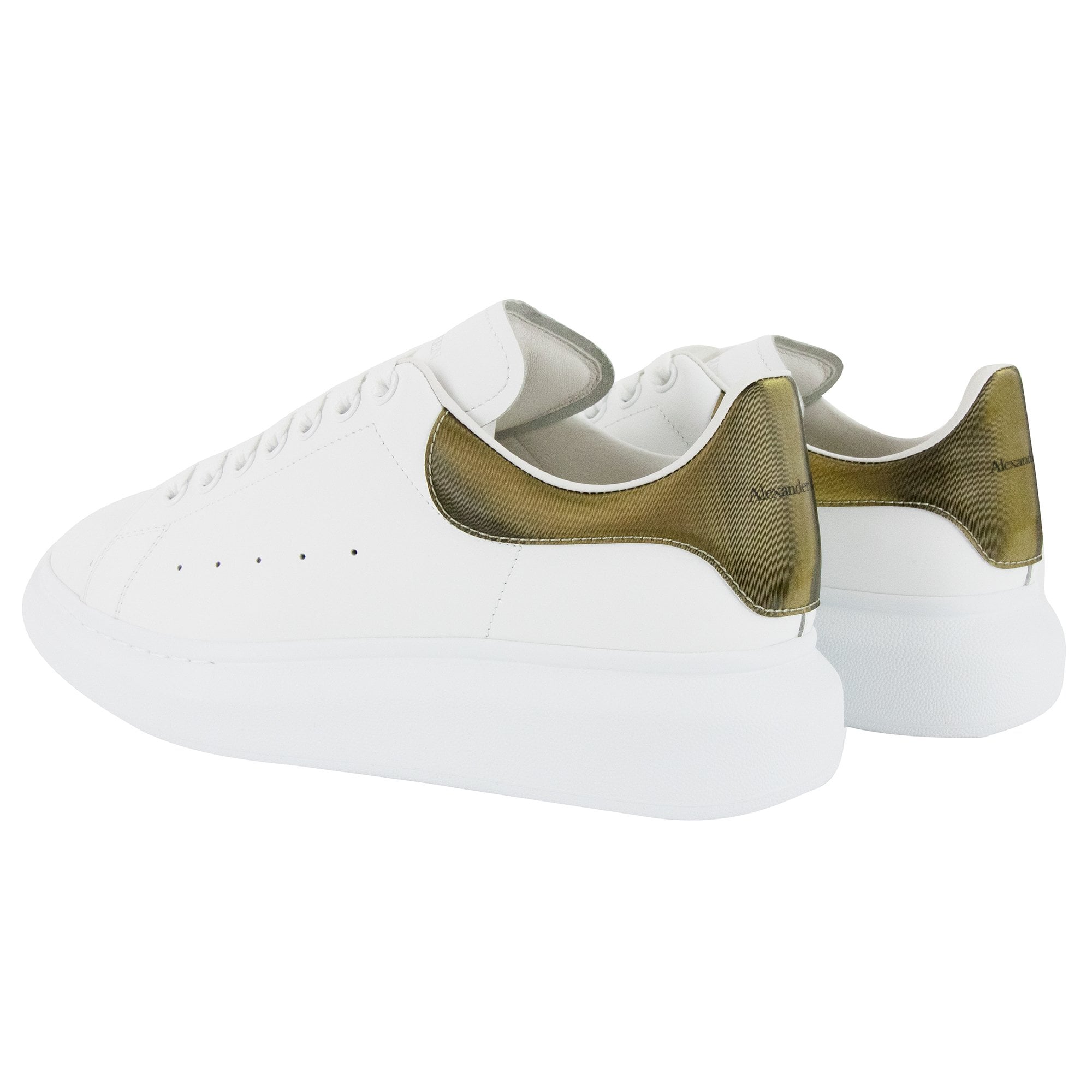 Alexander McQueen Exaggerated Sole Sneakers White/gold 9075
