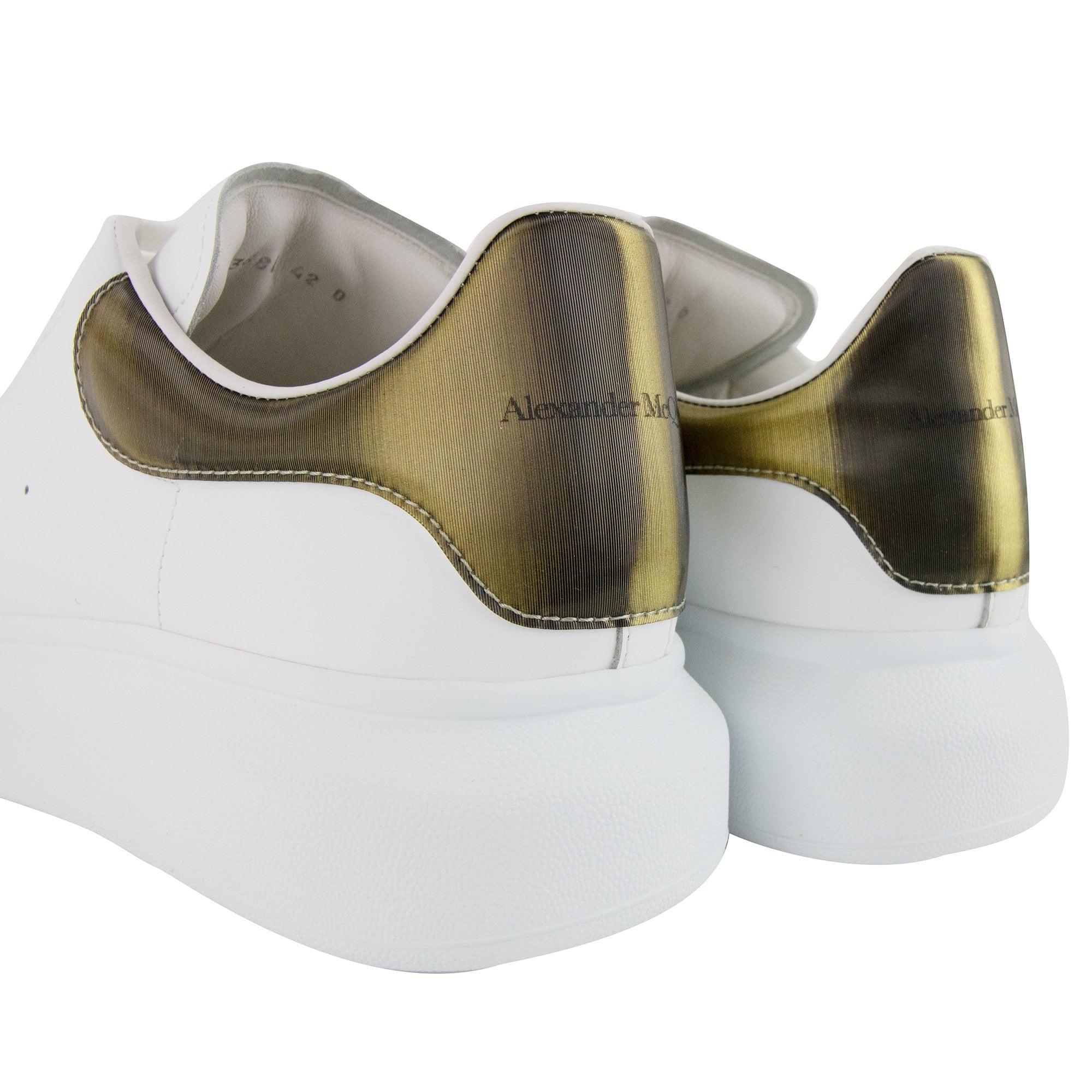 Alexander McQueen Exaggerated Sole Sneakers White/gold 9075