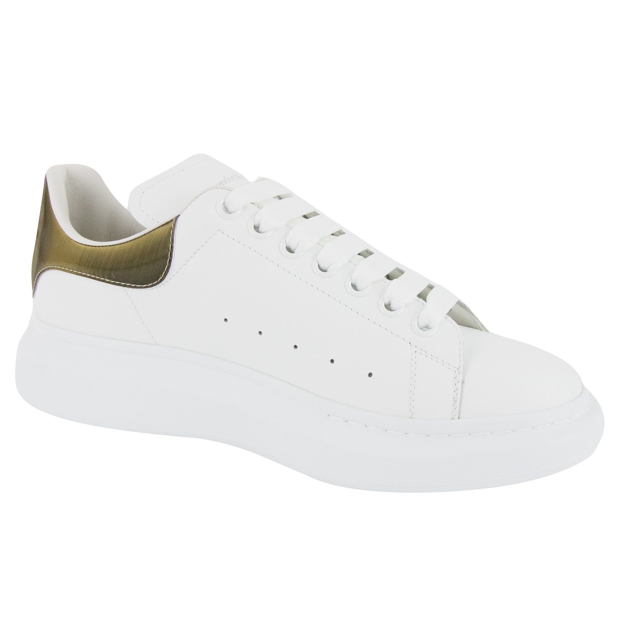 Alexander McQueen Exaggerated Sole Sneakers White/gold 9075
