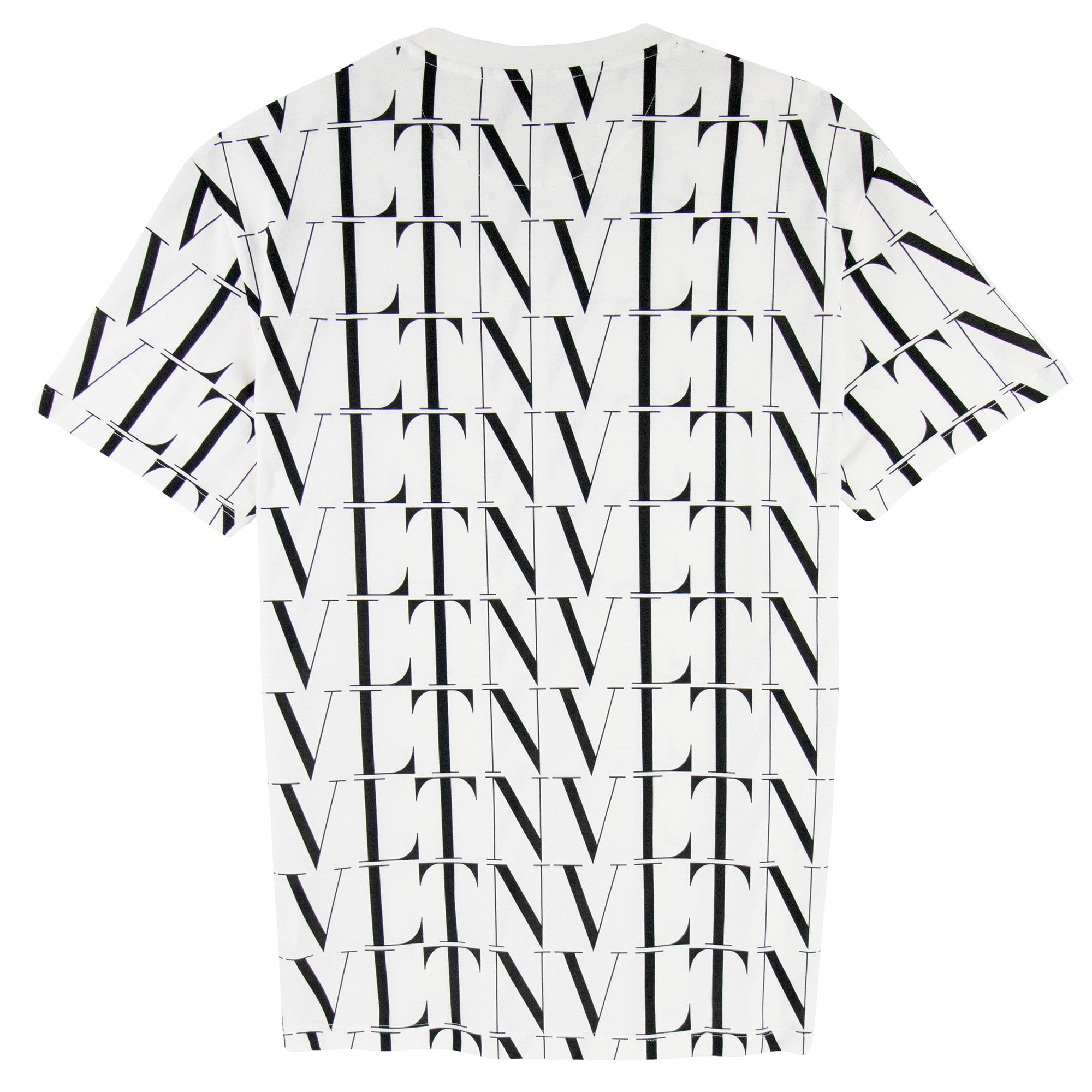 Valentino Logo Pattern Crewneck T Shirt White/black