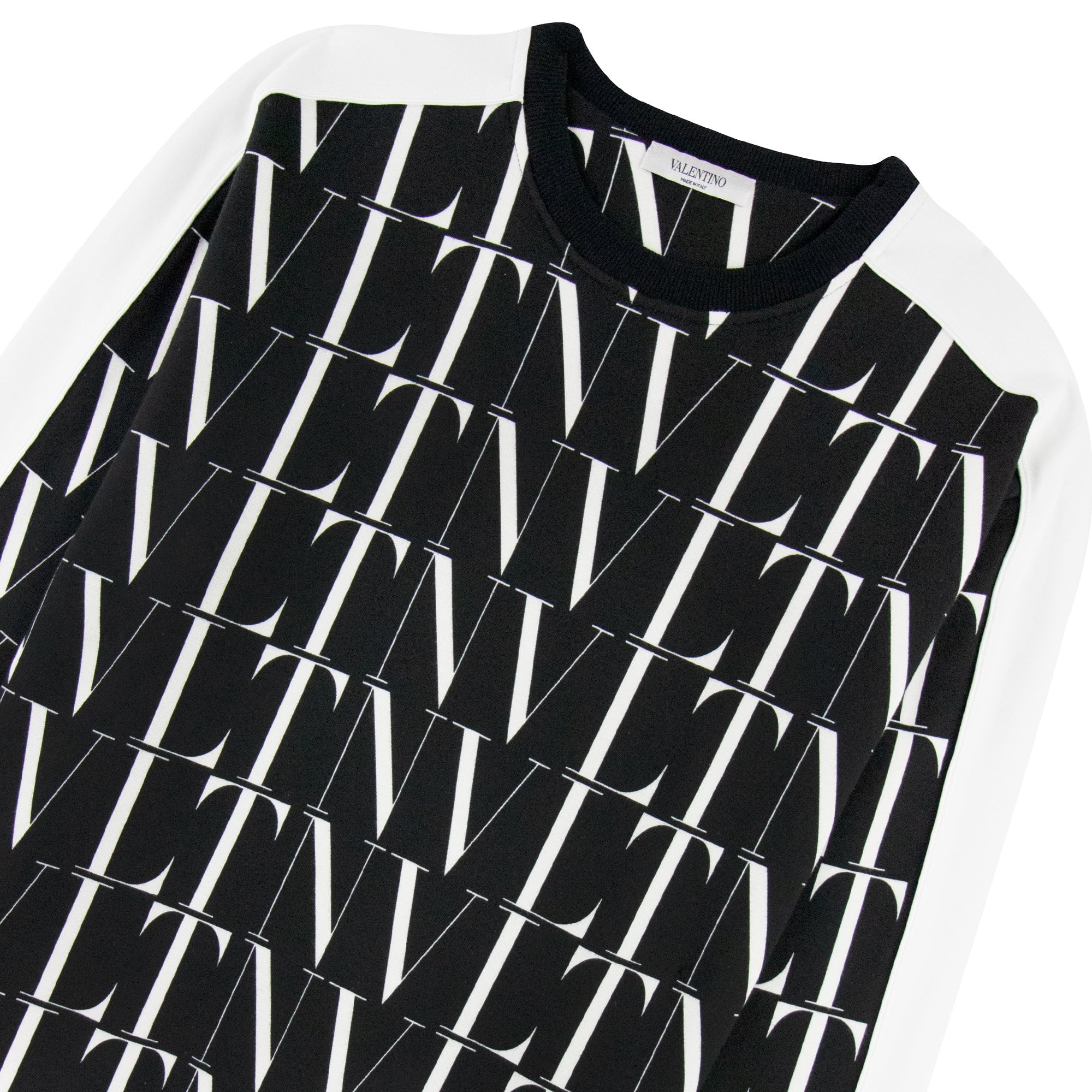 Valentino Logo Pattern Contrast Tape Stretch Sweatshirt Black/white