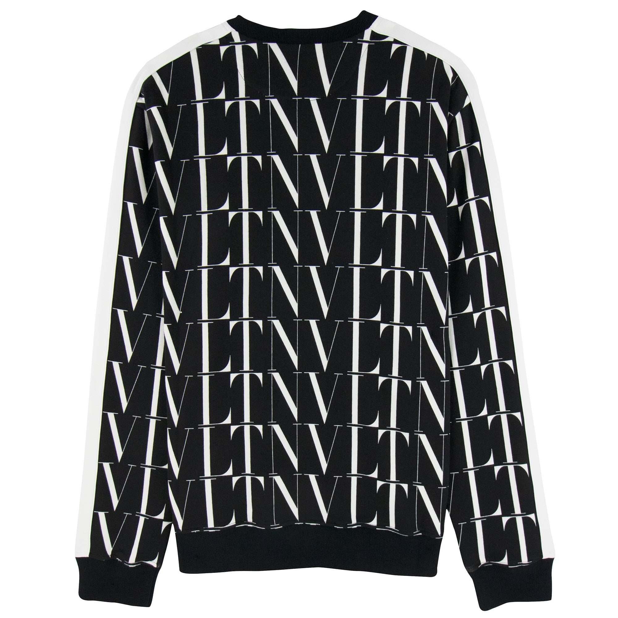 Valentino Logo Pattern Contrast Tape Stretch Sweatshirt Black/white