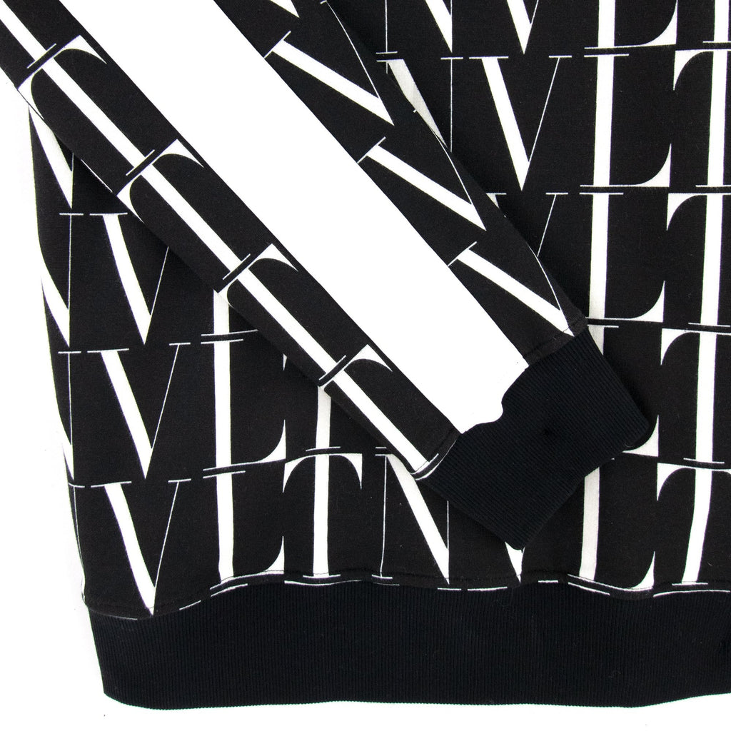 Valentino Logo Pattern Contrast Tape Stretch Sweatshirt Black/white
