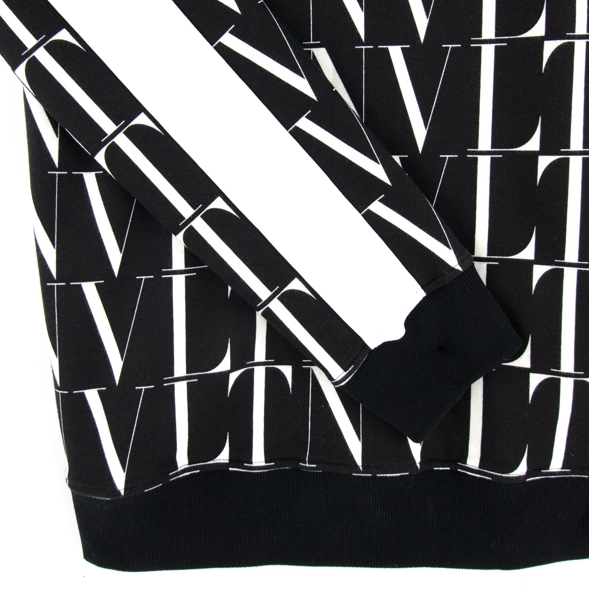 Valentino Logo Pattern Contrast Tape Stretch Sweatshirt Black/white