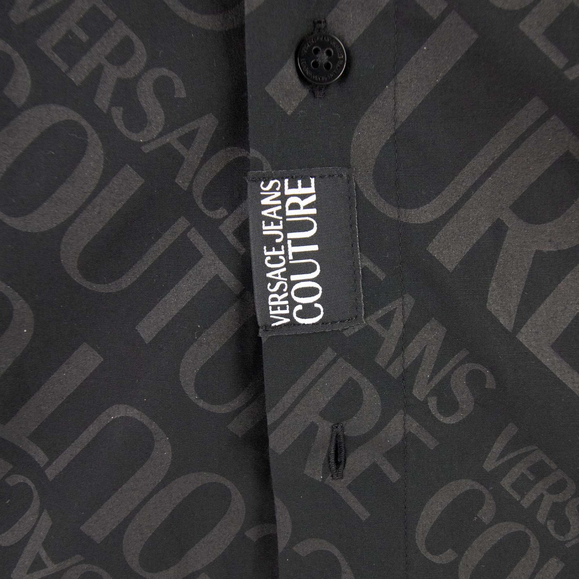 Versace Jeans Couture Stretch Print Shirt Black