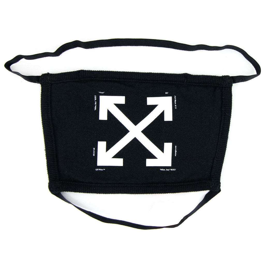 Off White Arrow Print Face Covering Mask Black/white