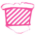 Off White Diagonal Graphic Print Face Mask Fuchsia/white