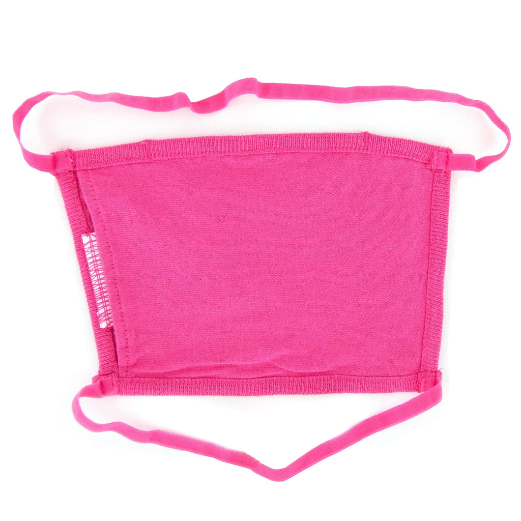 Off White Diagonal Graphic Print Face Mask Fuchsia/white