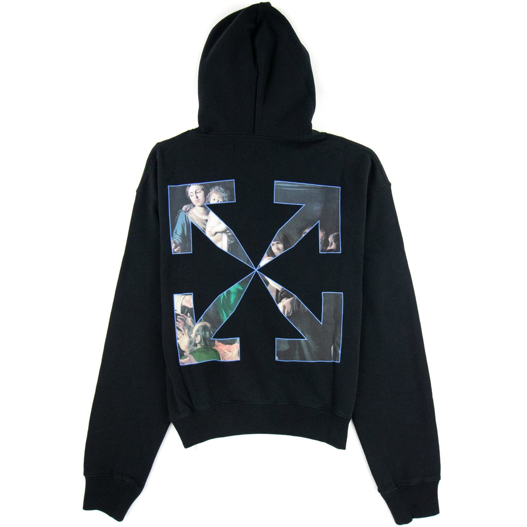 Off White Caravage Printed Hooded Sweatshirt Black/black