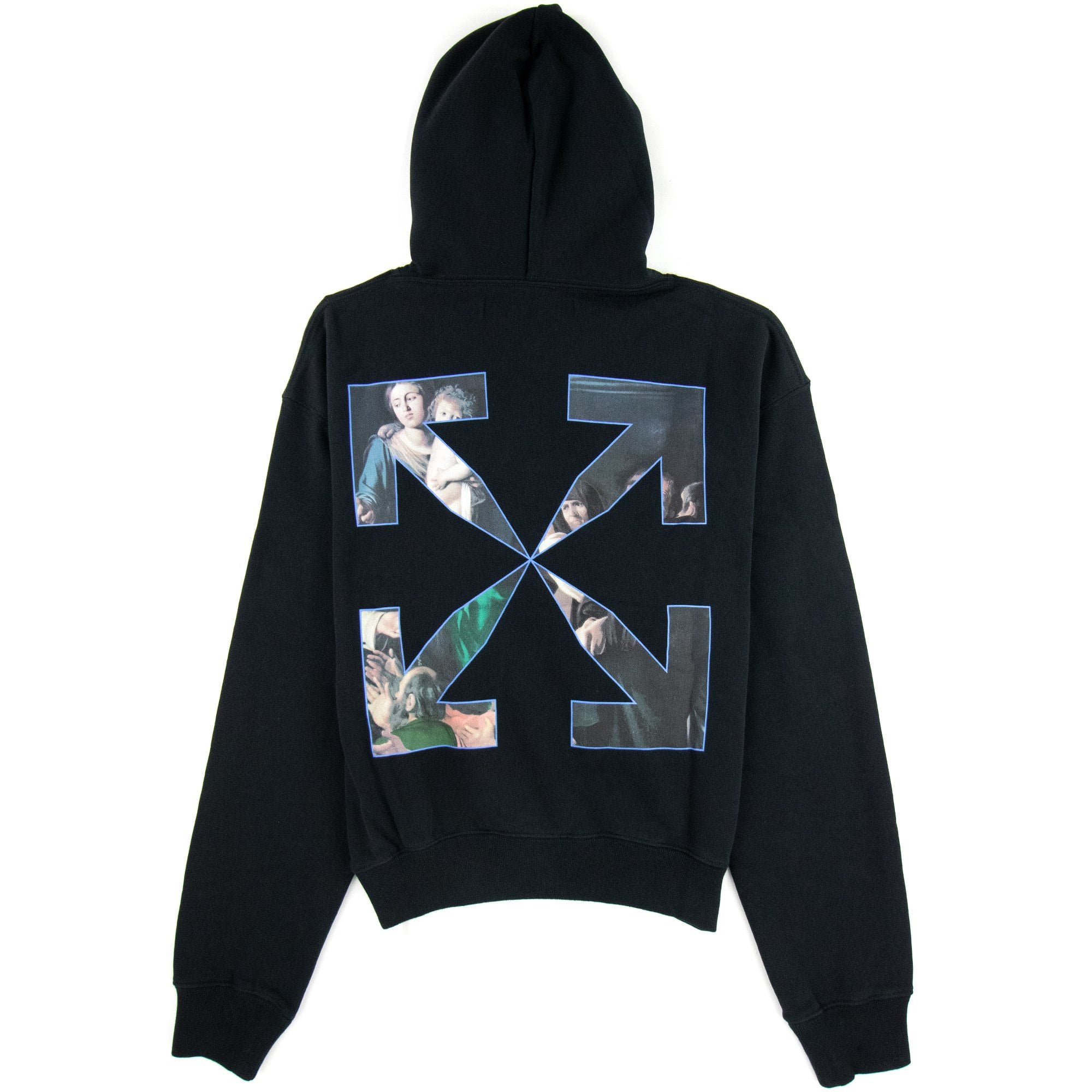 Off White Caravage Printed Hooded Sweatshirt Black/black