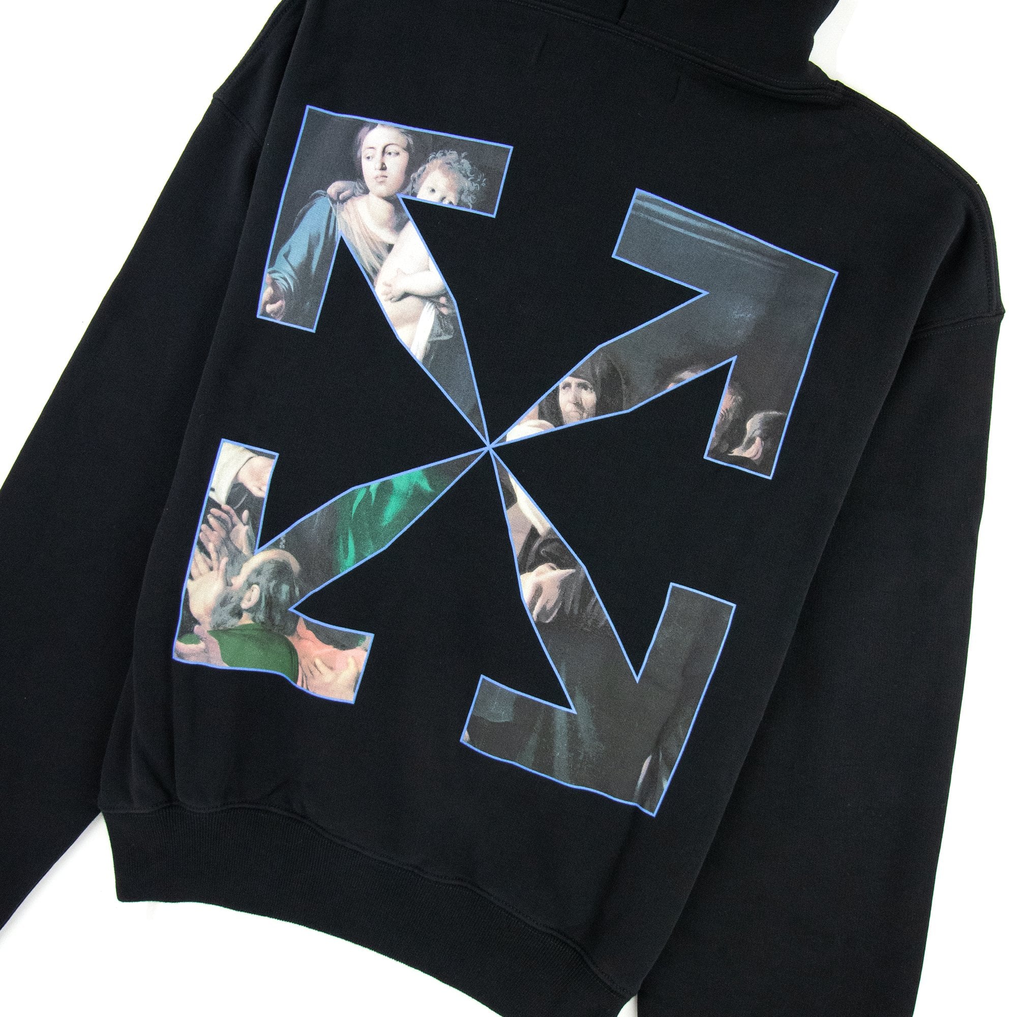 Off White Caravage Printed Hooded Sweatshirt Black/black