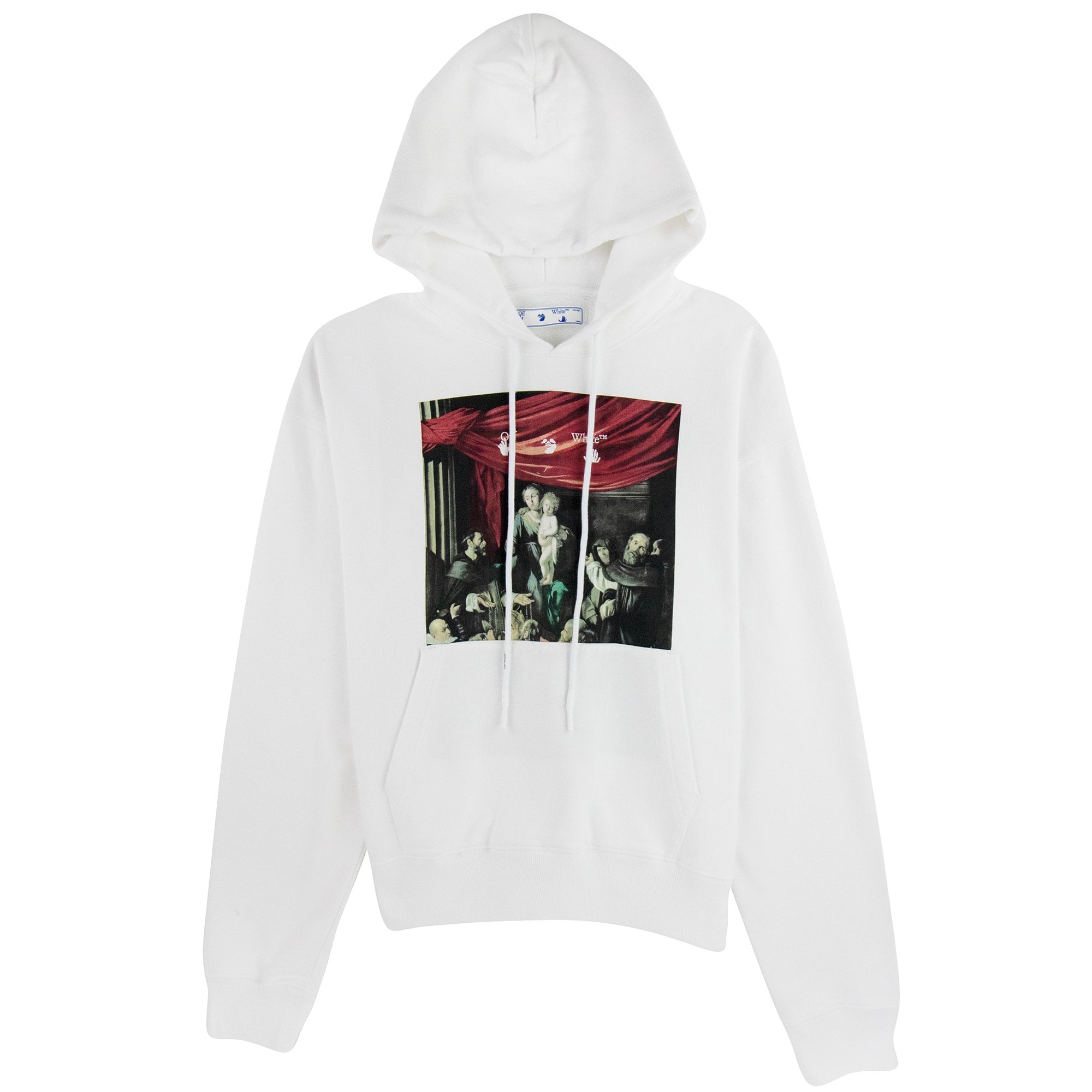 Off White Caravage Printed Hooded Sweatshirt White/black