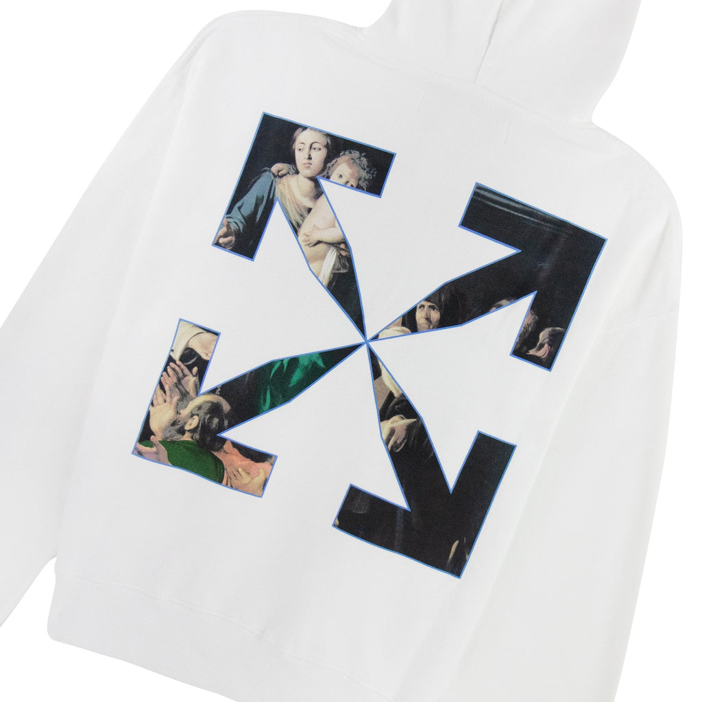 Off White Caravage Printed Hooded Sweatshirt White/black