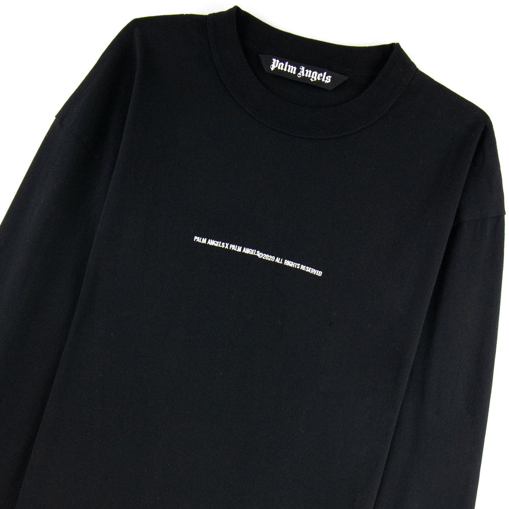 Palm Angels PXP Tonal L/s T Shirt Black/black