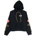 Palm Angels Side Roses Print Hooded Sweatshirt Black/red