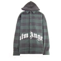 Palm Angels Logo Print Hooded Overshirt Forest Green
