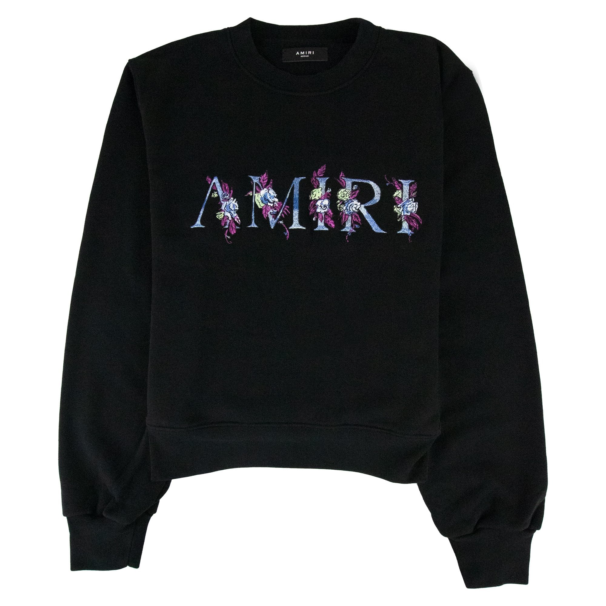 Amiri Floral Crewneck Sweatshirt Black