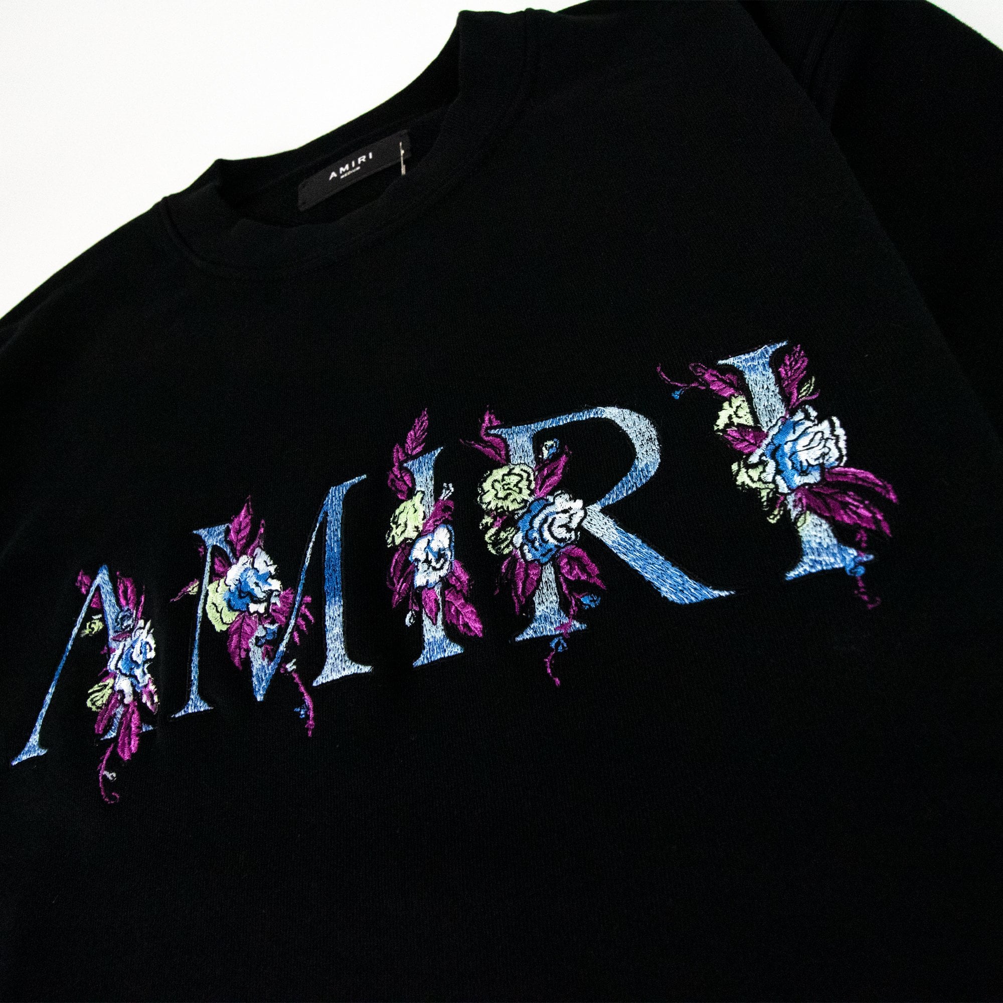 Amiri Floral Crewneck Sweatshirt Black