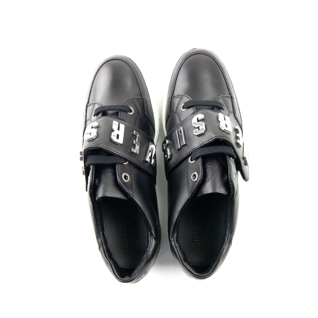Versace Versus Metal Logo Band Low Top Sneakers Black/nickel