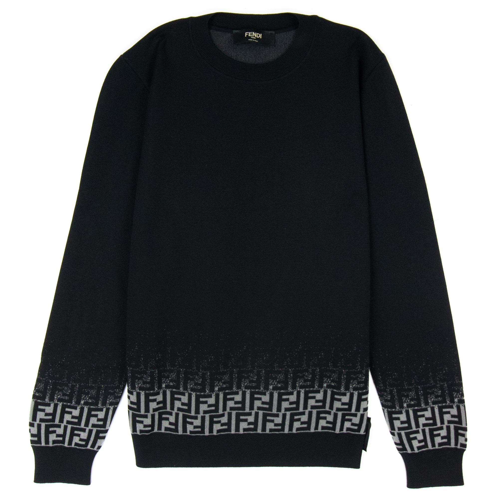 Fendi Girocollo Degrade FF Knitted Sweatshirt Black
