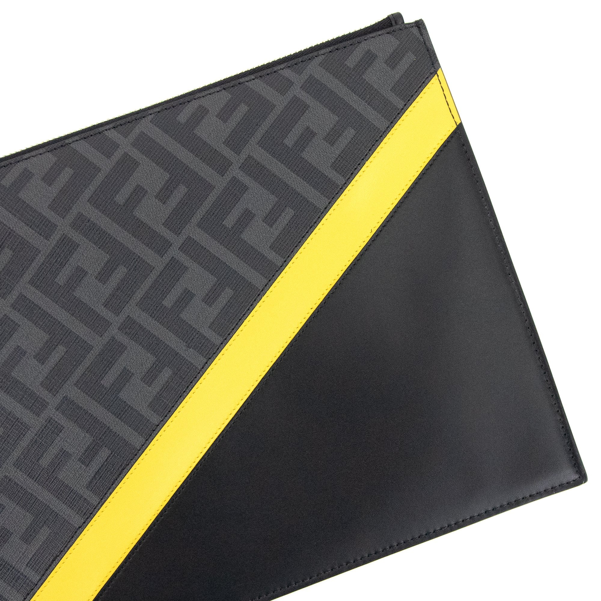 Fendi FFロゴポーチ ブラック Fendi FF Logo Print Leather Pouch Nero/Sunflower | ONU – Onu