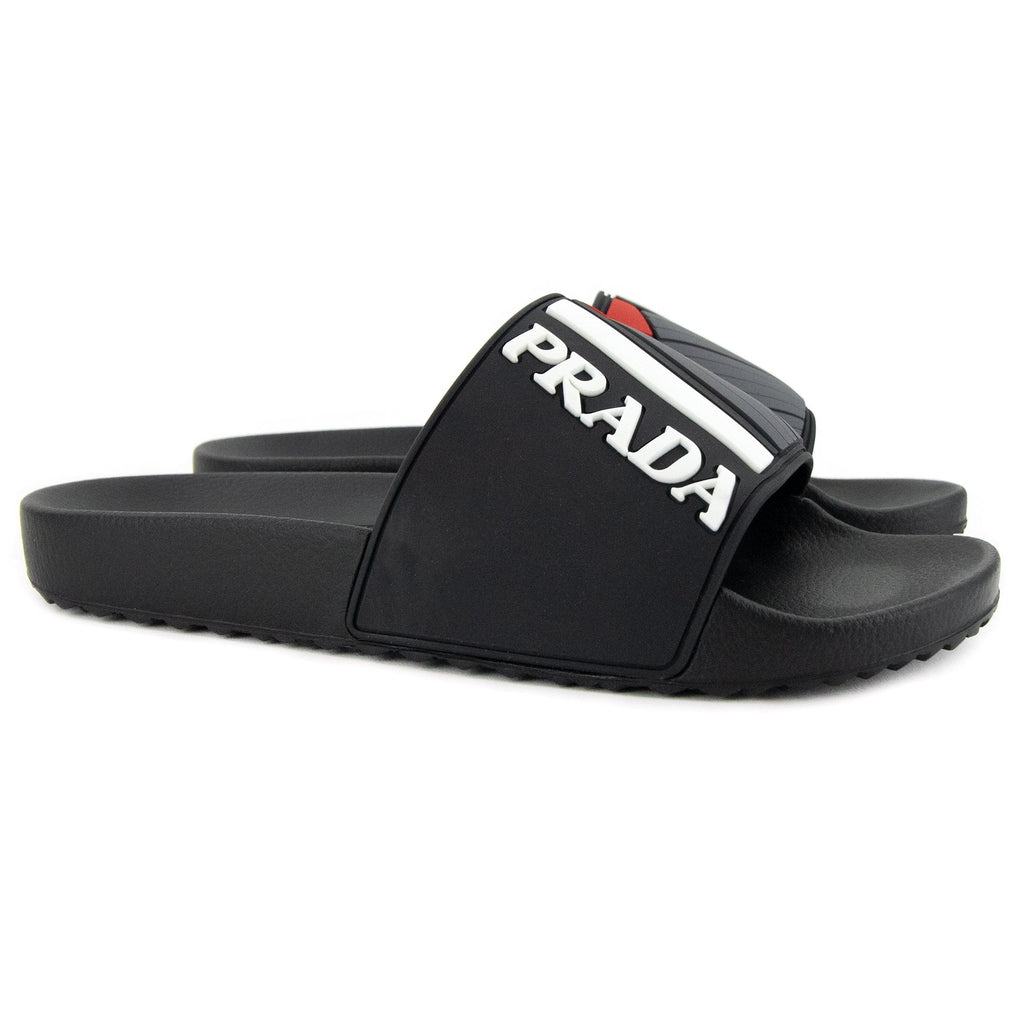Prada Rubber Slider Black/red