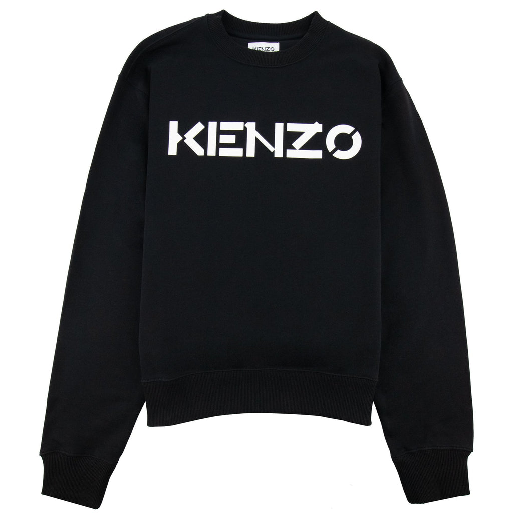 Kenzo Logo Print Crewneck Sweatshirt Black/white