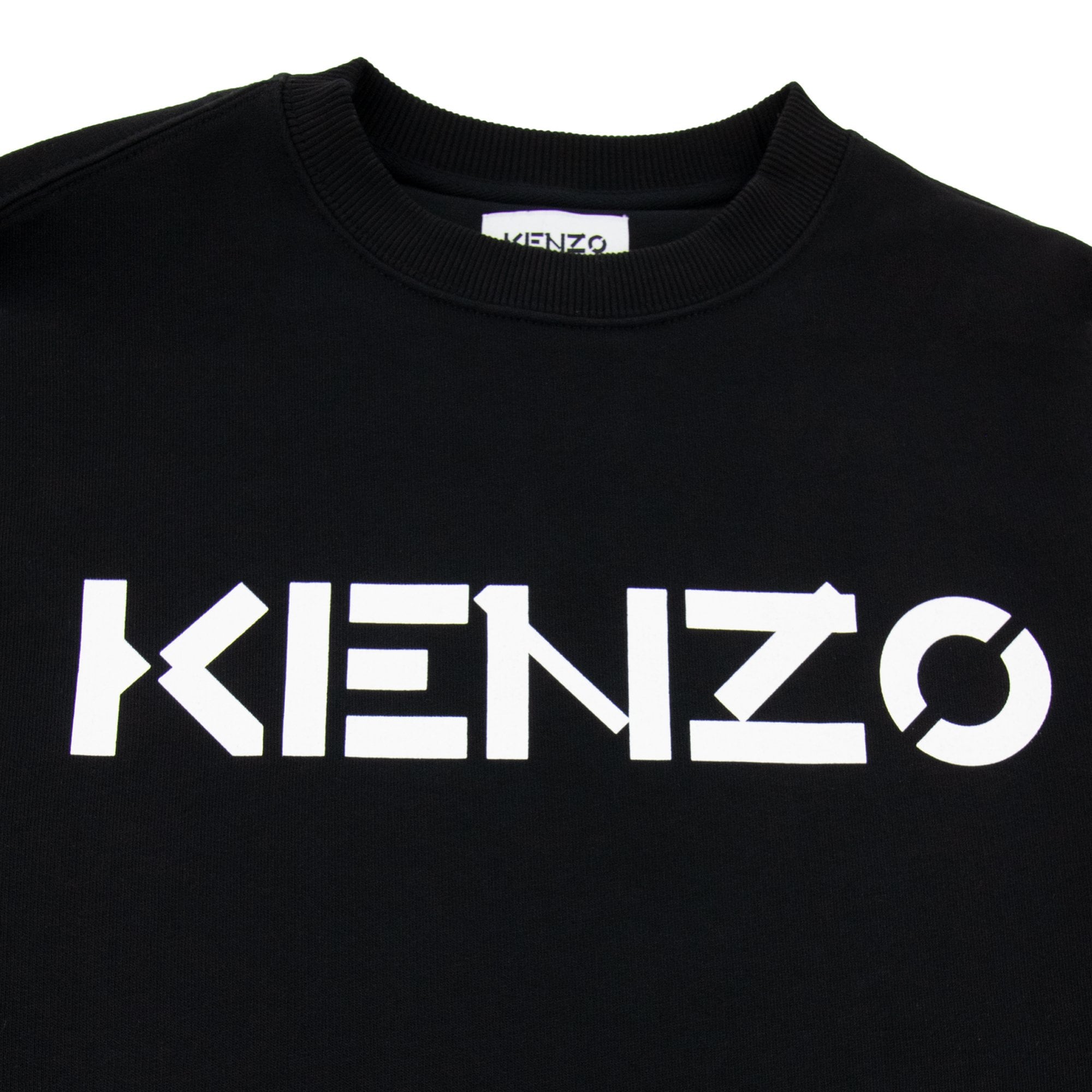 Kenzo Logo Print Crewneck Sweatshirt Black/white