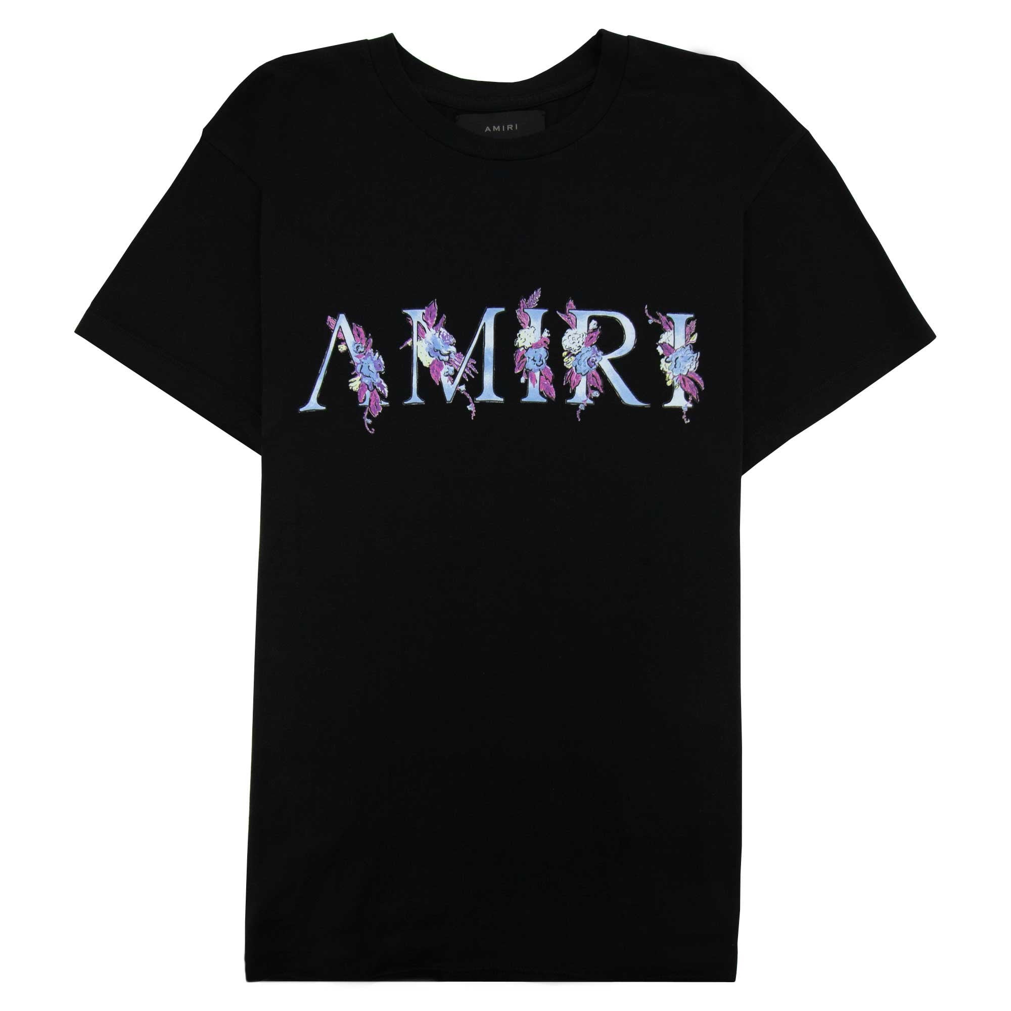 Amiri Floral Crewneck T Shirt Black