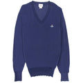 Vivienne Westwood V Neck Knitted Jumper Royal Blue