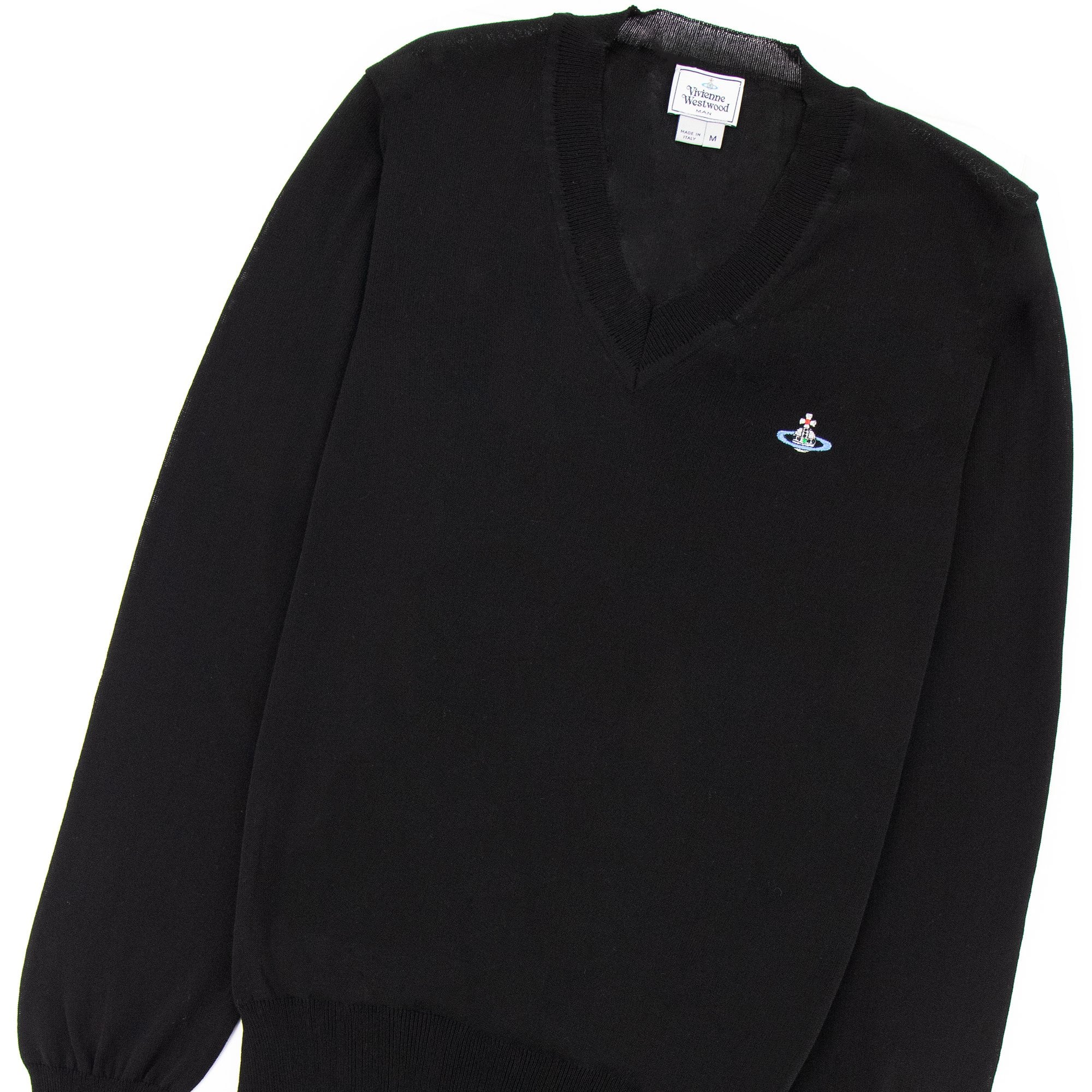 Vivienne Westwood V Neck Knitted Jumper Black | ONU – Onu