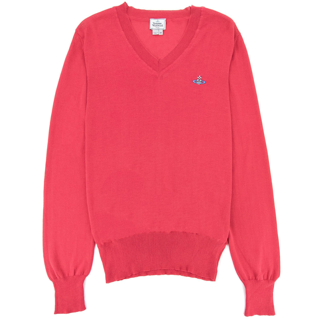Vivienne Westwood V Neck Knitted Jumper Pink