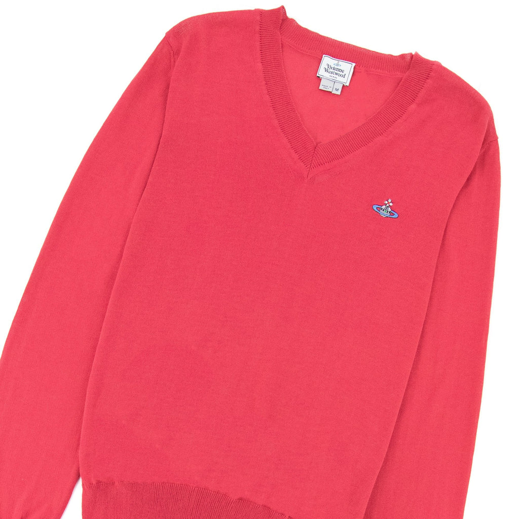 Vivienne Westwood V Neck Knitted Jumper Pink