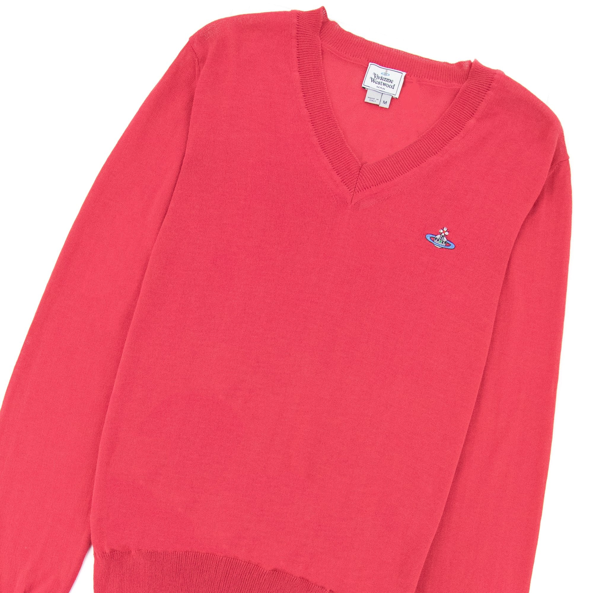 Vivienne Westwood V Neck Knitted Jumper Pink