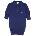 Vivienne Westwood Logo Short Sleeve Cotton Polo Royal Blue