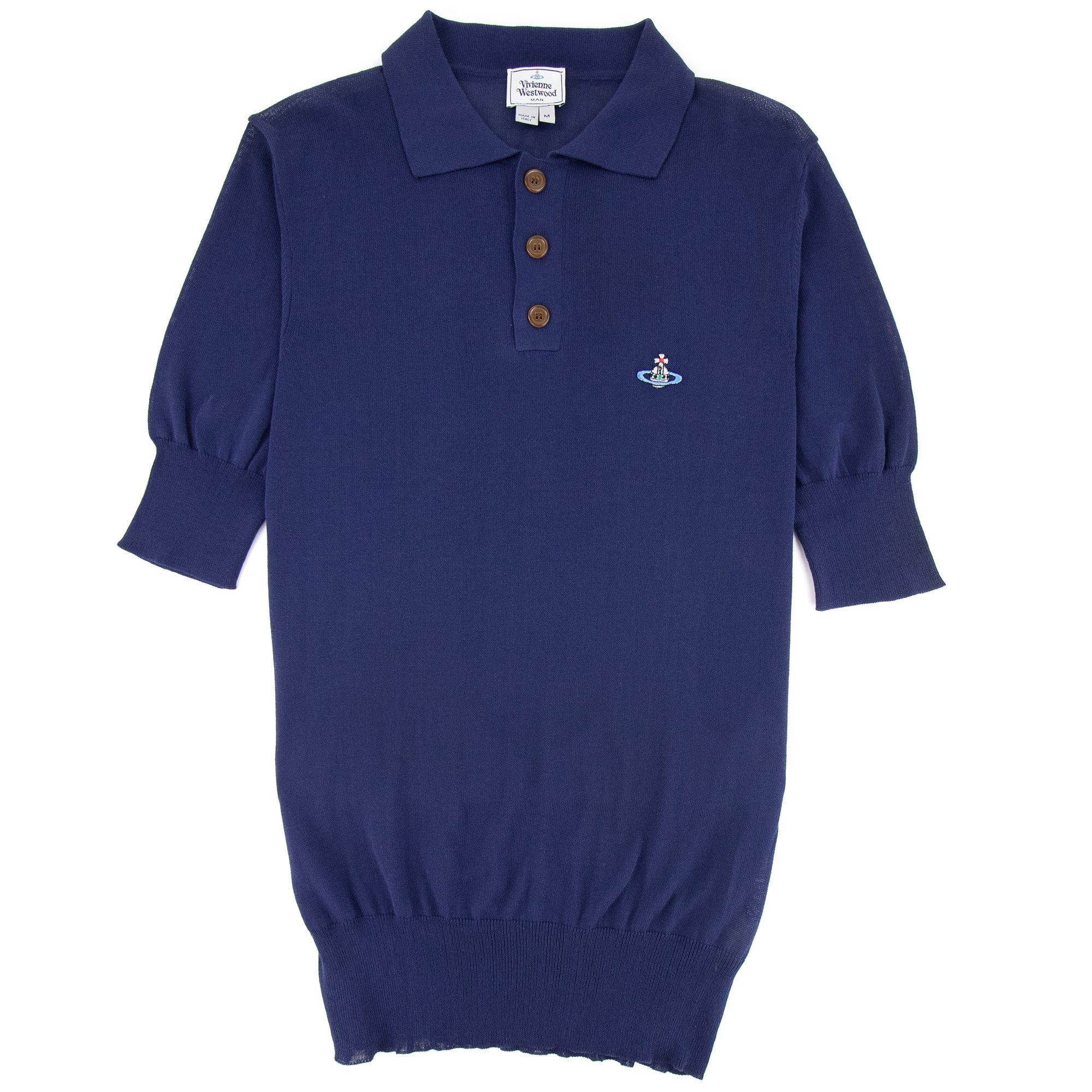Vivienne Westwood Logo Short Sleeve Cotton Polo Royal Blue