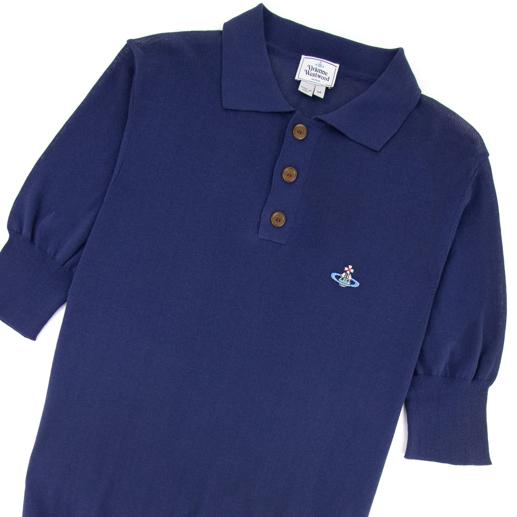 Vivienne Westwood Logo Short Sleeve Cotton Polo Royal Blue
