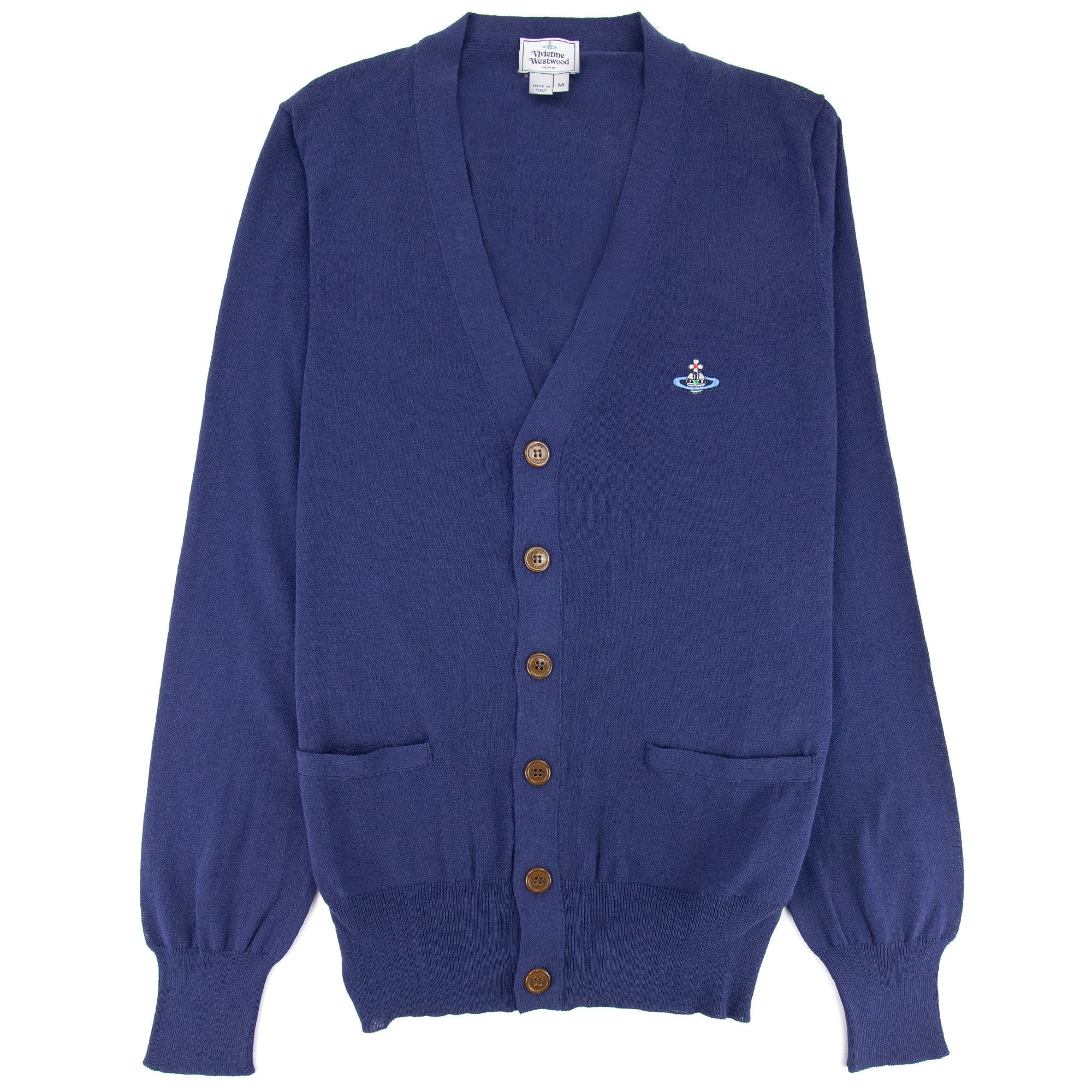 Vivienne Westwood Orb Logo Knitted Cardigan Royal Blue