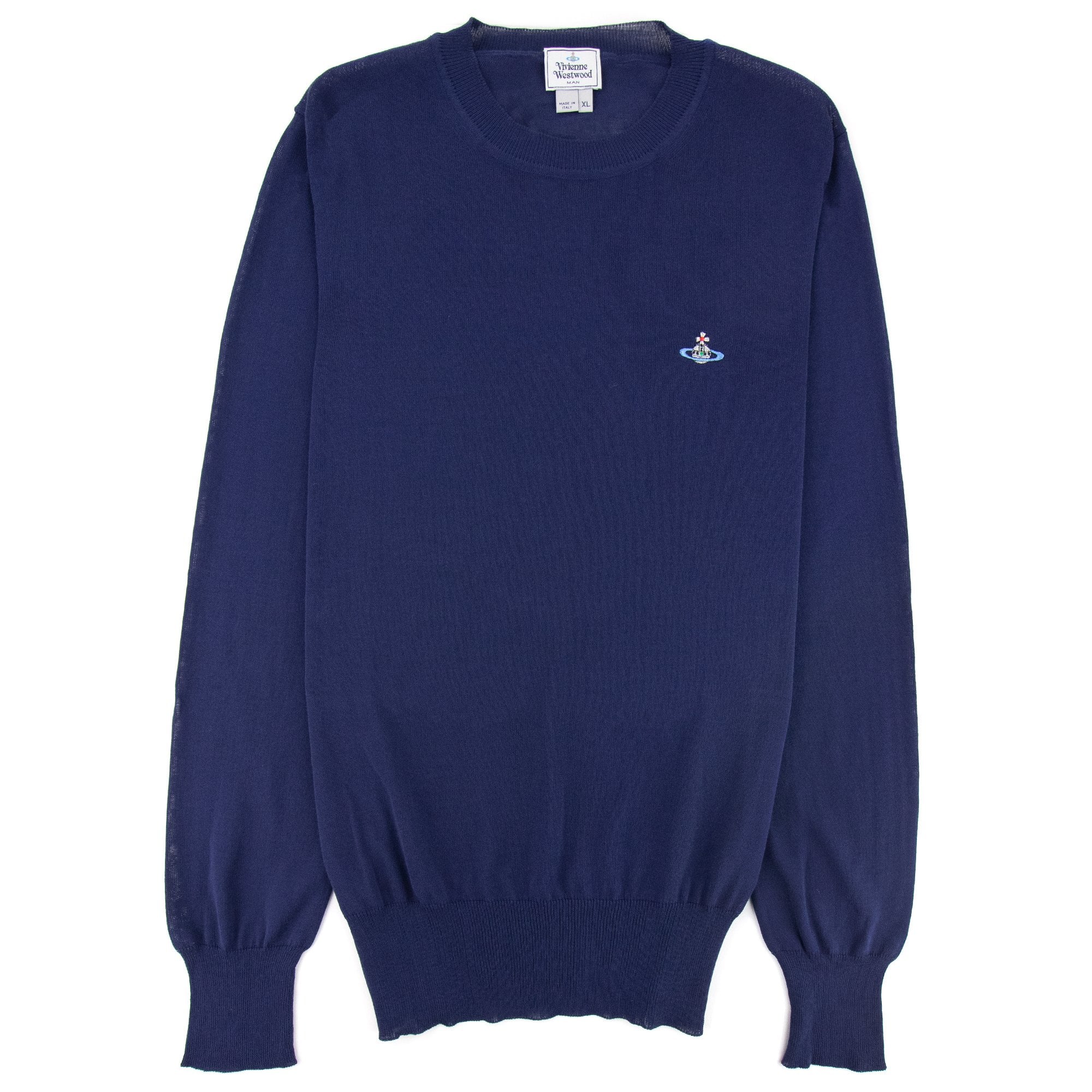 Vivienne Westwood Orb Logo Crewneck Knitted Sweatshirt Royal Blue