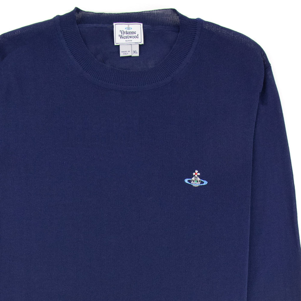 Vivienne Westwood Orb Logo Crewneck Knitted Sweatshirt Royal Blue