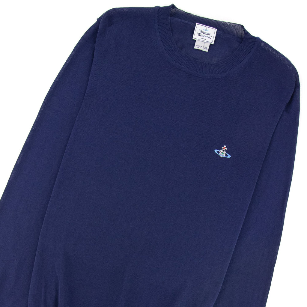 Vivienne Westwood Orb Logo Crewneck Knitted Sweatshirt Royal Blue