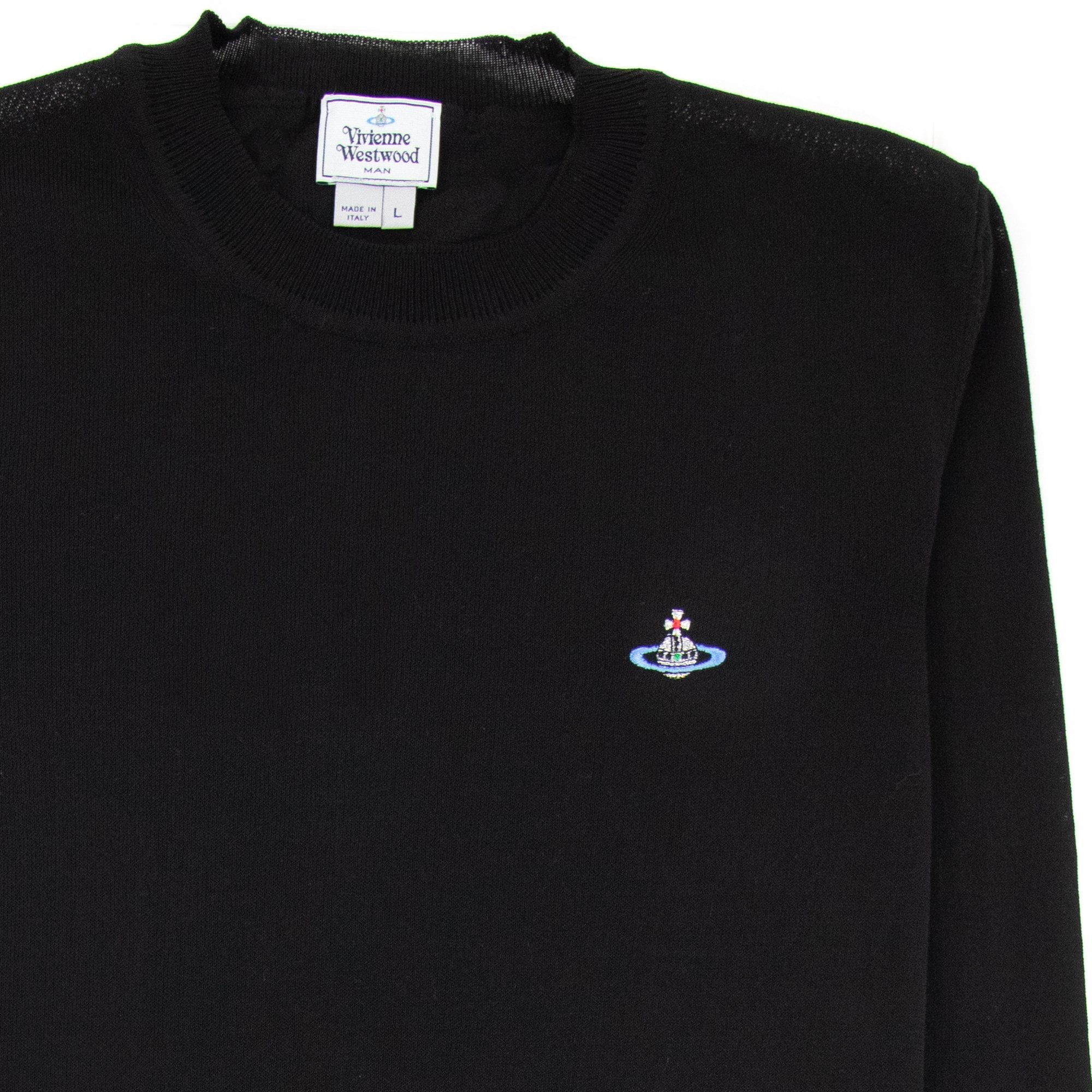 Vivienne Westwood Orb Logo Crewneck Knitted Sweatshirt Black