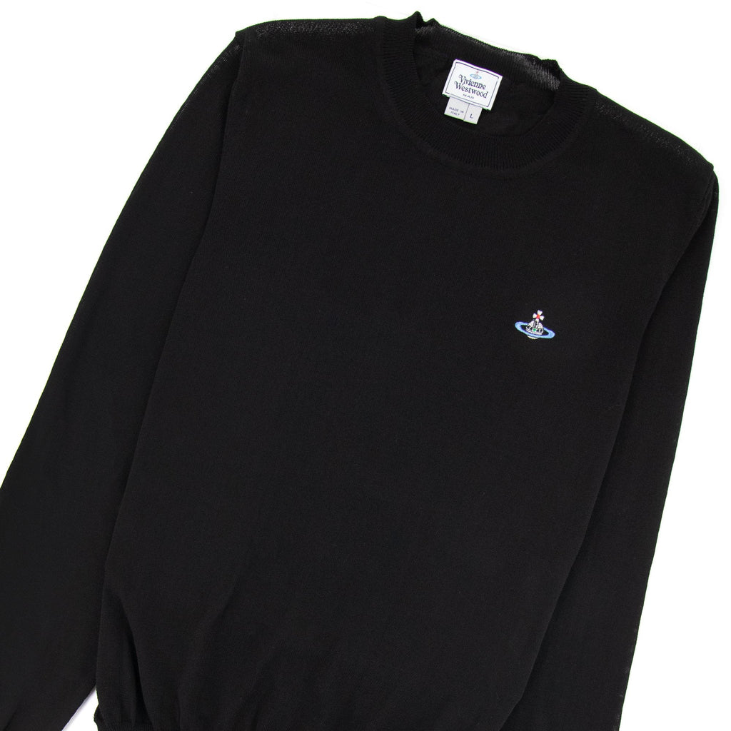 Vivienne Westwood Orb Logo Crewneck Knitted Sweatshirt Black