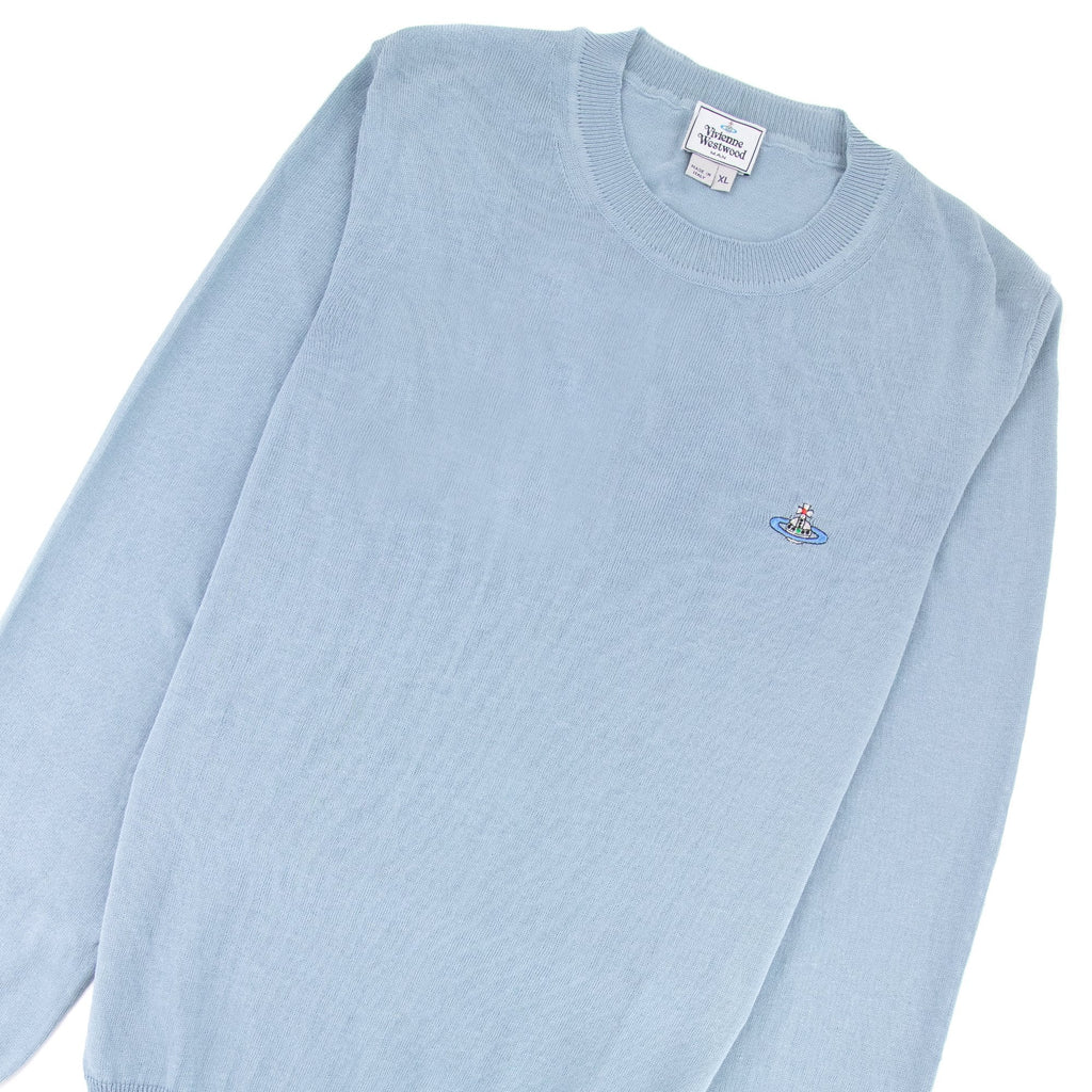 Vivienne Westwood Orb Logo Crewneck Knitted Sweatshirt Ice Blue
