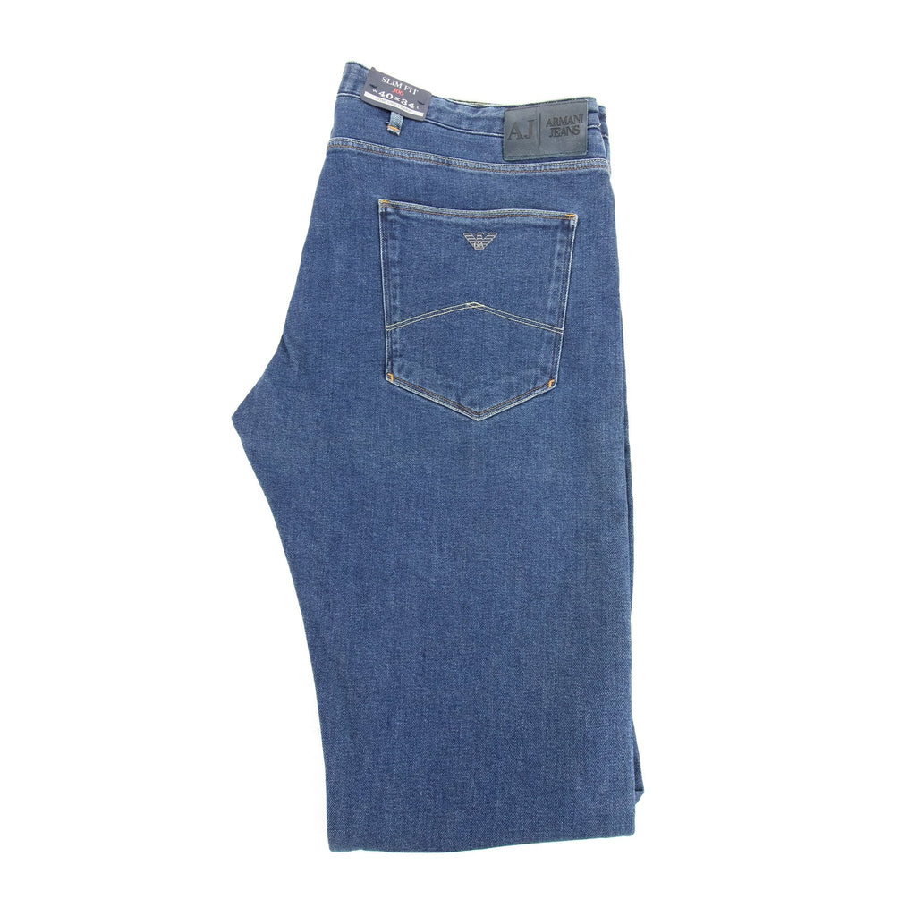 Armani Jeans J06 Blue Badge Slim Fit Jean