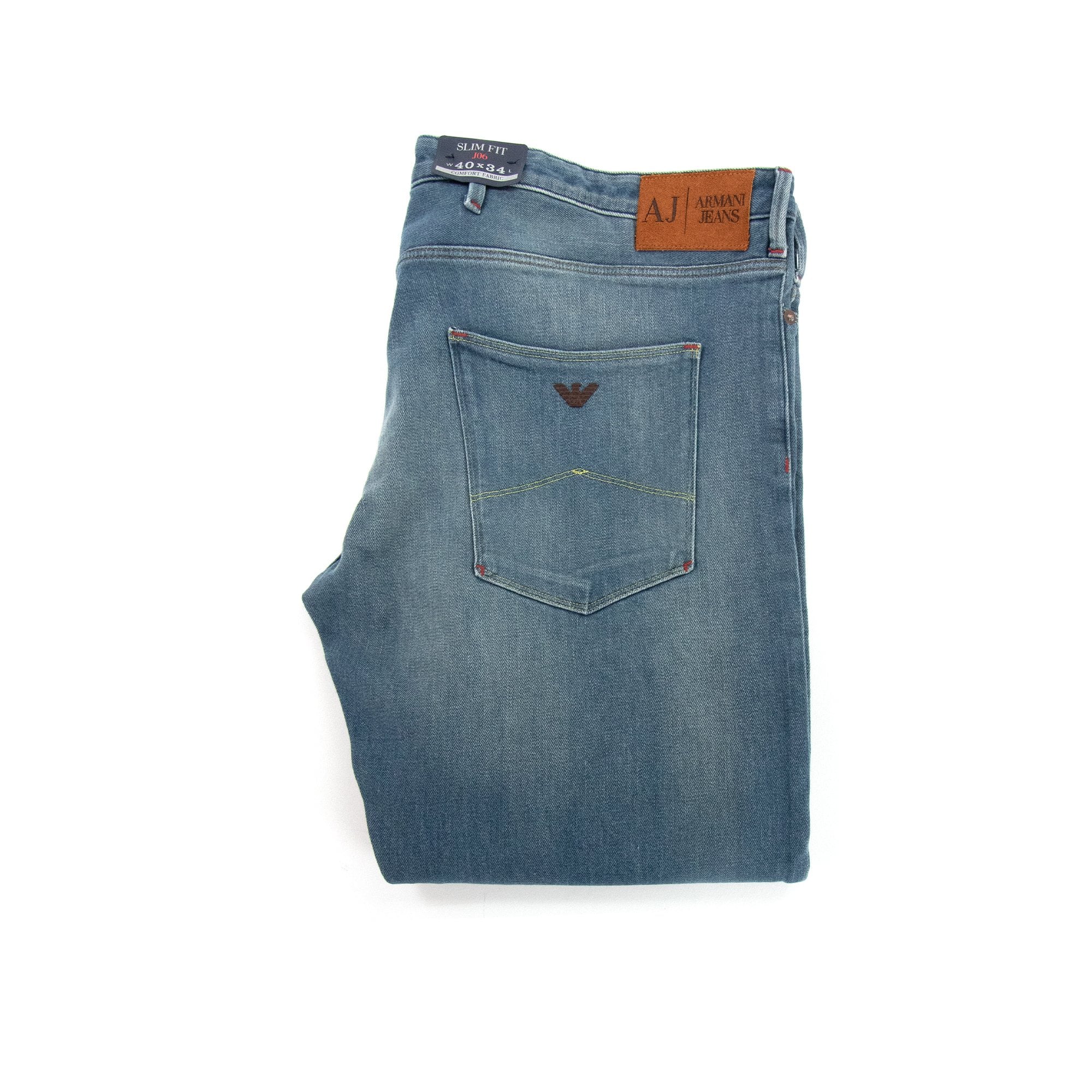 Armani Jeans Yellow Stitch J06 Slim Fit Jean