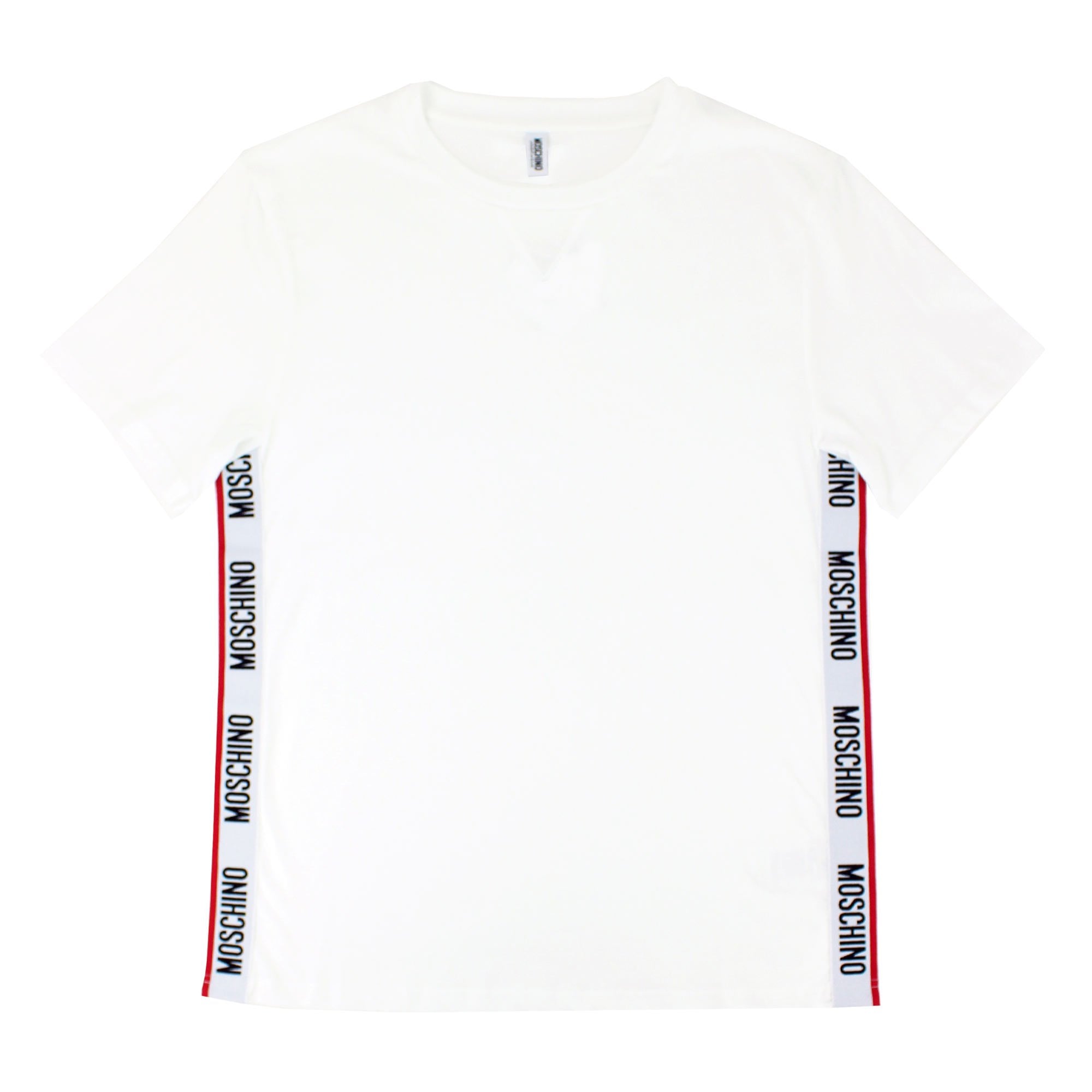 Moschino Underwear Side Tape Logo T Shirt White 0001