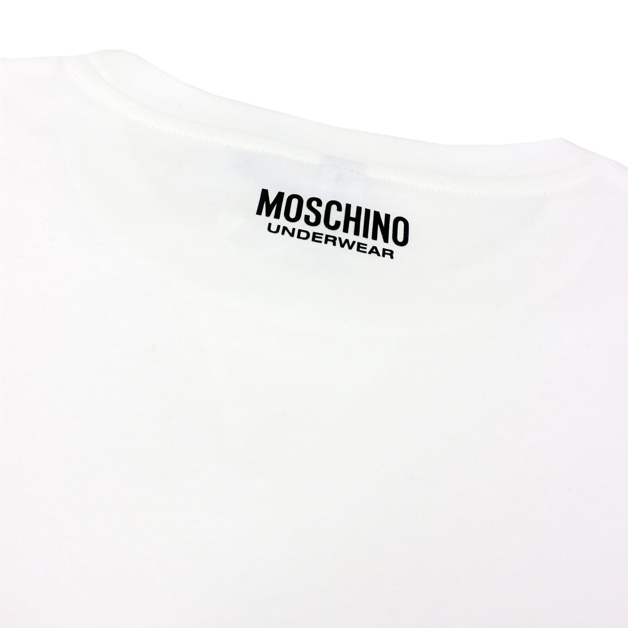Moschino Underwear Side Tape Logo T Shirt White 0001