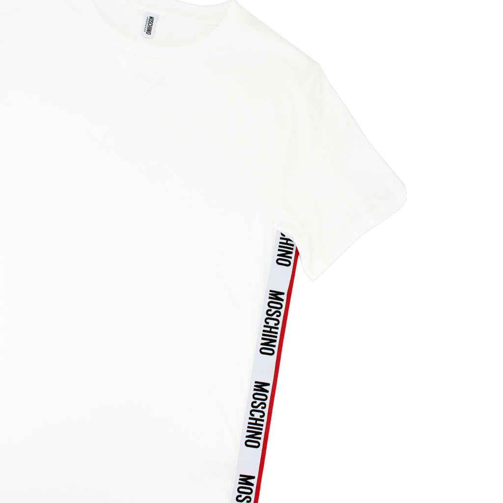 Moschino Underwear Side Tape Logo T Shirt White 0001